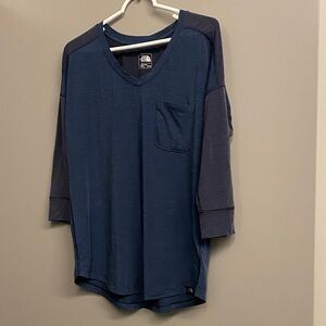 The North Face women’s Blue V-Neck Shirt